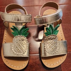 Mini Boden Gold Metallic Pineapple Sandals